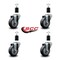 Service Caster 3.5'' Thermoplastic Rubber Wheel Swivel 1-1/2'' Expanding Stem Caster Set, 4PK SCC-EX20S3514-TPRB-112-4 - alternate 2